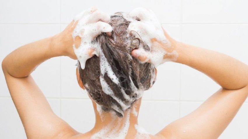 shampoo in hair