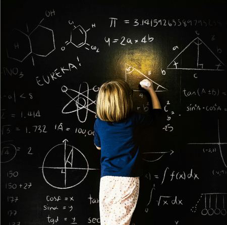 Genius Girl Solving Physics Problem