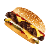 burger image flying through space